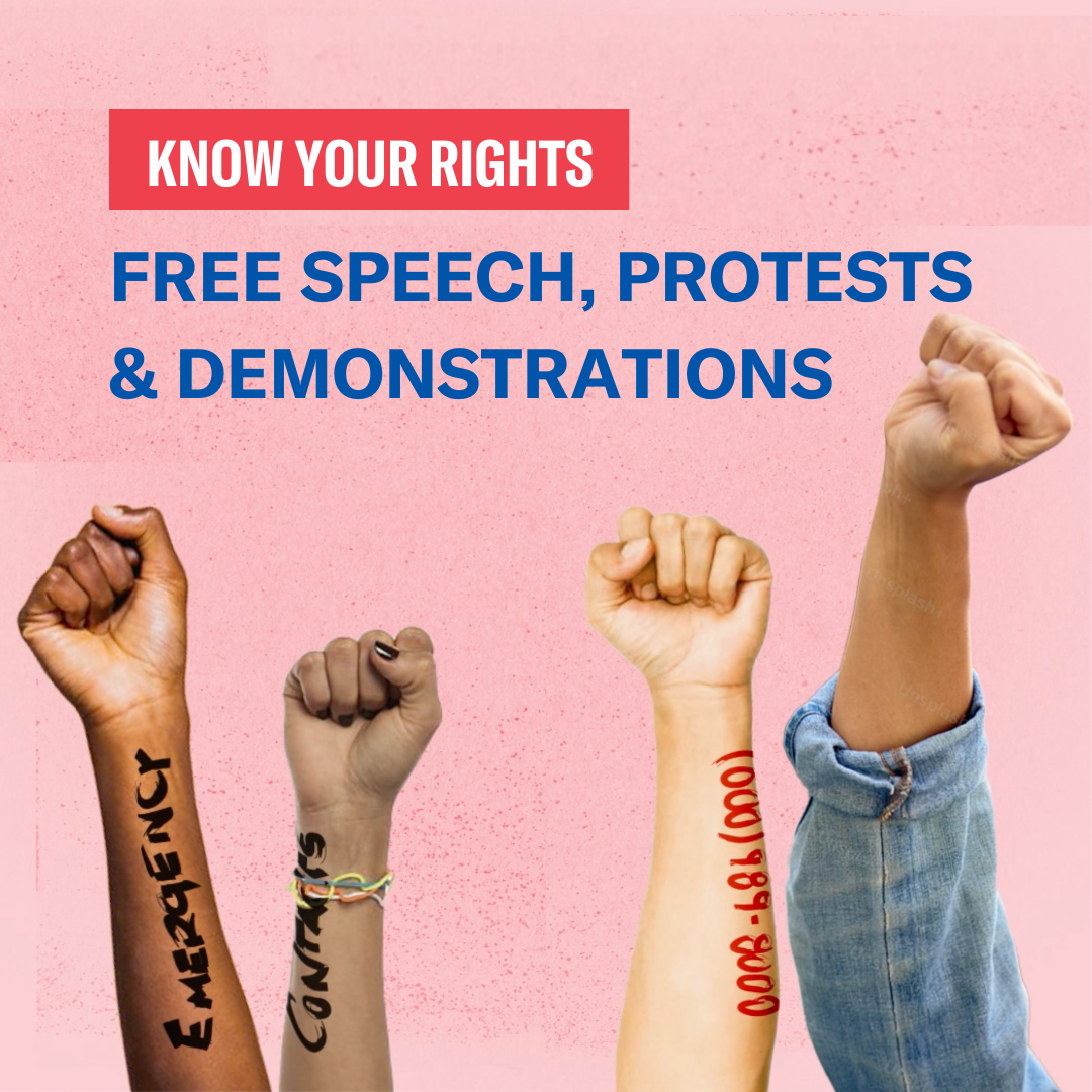 fists raised in protest