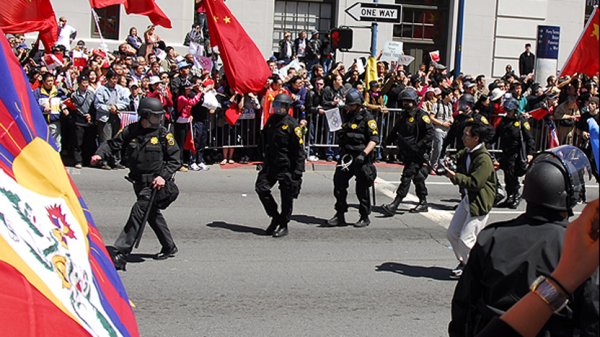 riot police at parade