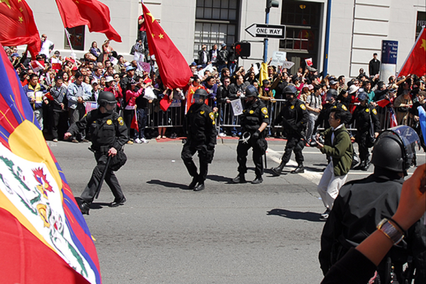 riot police at parade