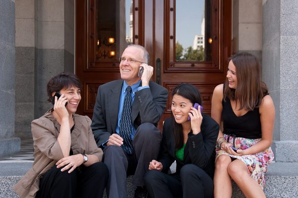 people making phone calls
