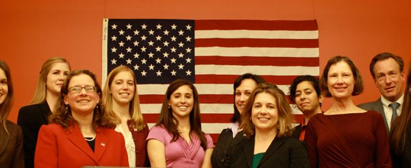 Military women in combat press conference photo by Gigi Pandian