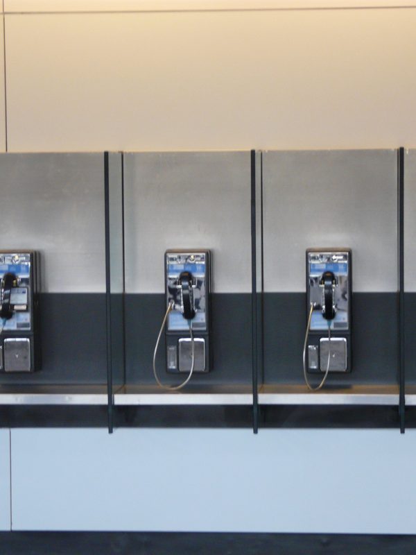 Phone booths in a line