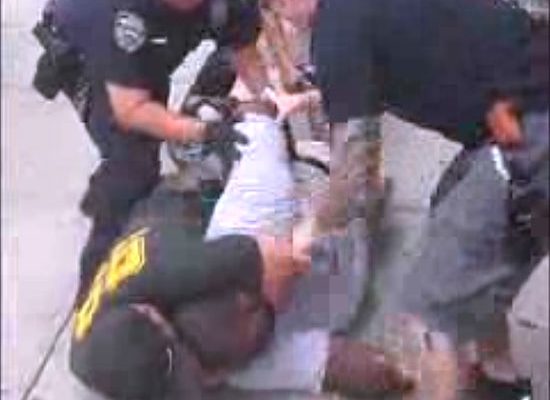 Eric Garner in an illegal NYPD chokehold