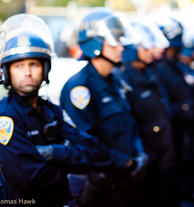 Riot police - photo by Thomas Hawk.