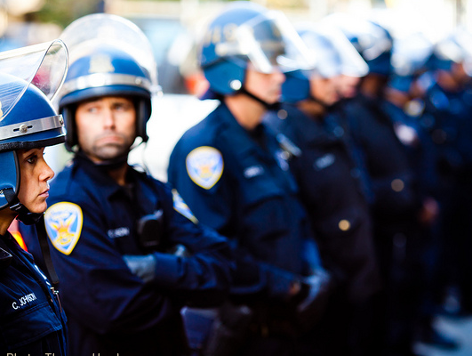 Riot police - photo by Thomas Hawk.