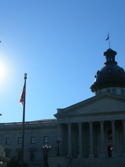 South Carolina state house with confederate flag