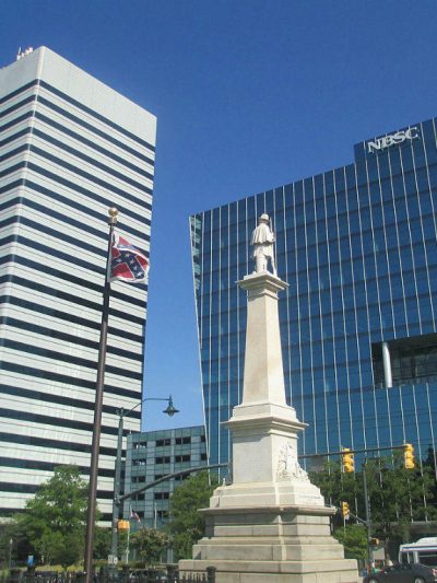 The Confederate battle flag flies above the South Carolina capitol grounds in July 2012.