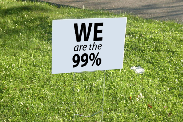 We are the 99% lawn sign.