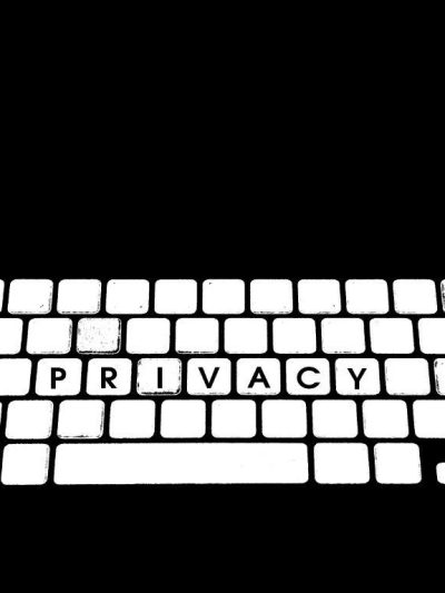 image of a keyboard with the word privacy