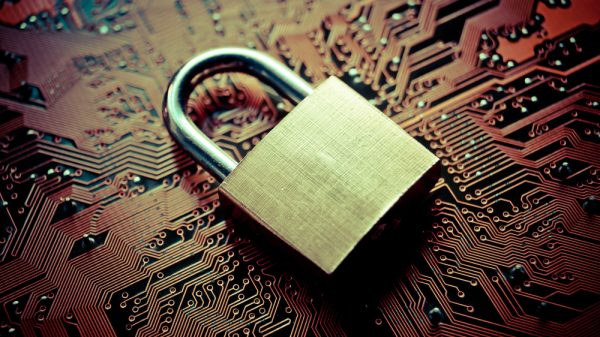 physical lock on top of a computer motherboard