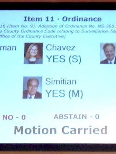 Santa Clara County Supervisors vote unanimously to pass a surveillance technology ordinance