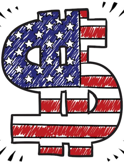 dollar sign American flag