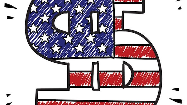 dollar sign American flag