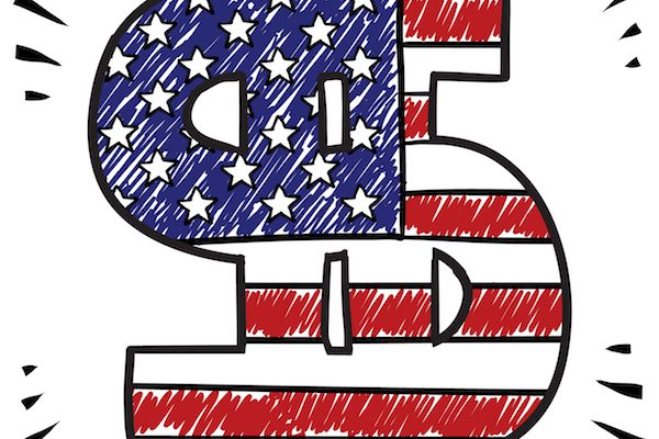 dollar sign American flag