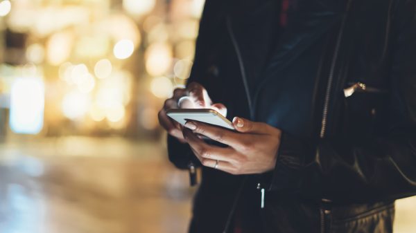 Person looking at a phone