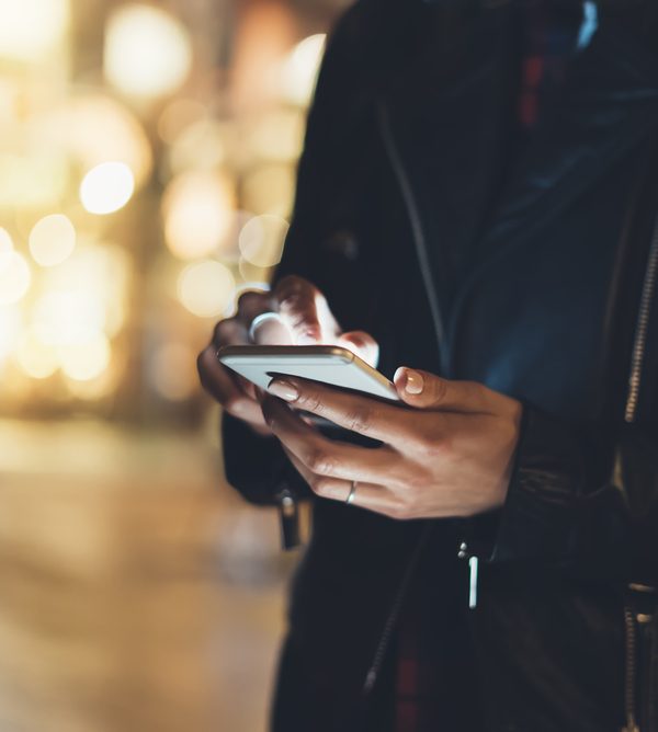 Person looking at a phone