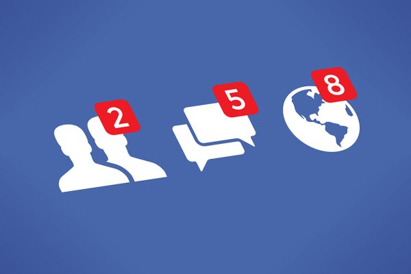 Facebook symbols: friend requests, message alerts, and notifications