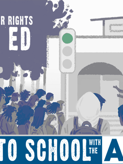 school scene with "know your rights: sex ed" on it
