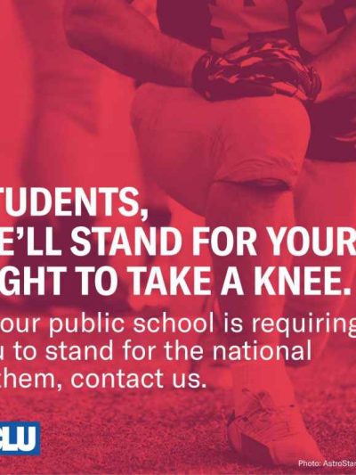 Students. We'll Stand For Your Right to Take a Knee