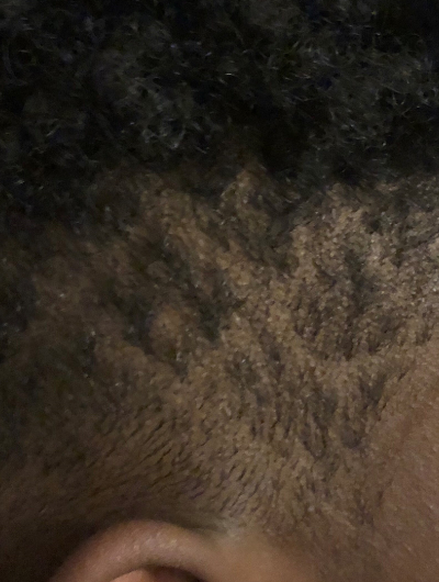 hair with lines cut in