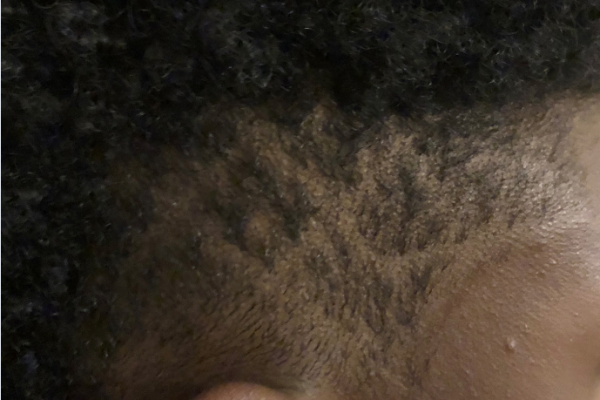 hair with lines cut in