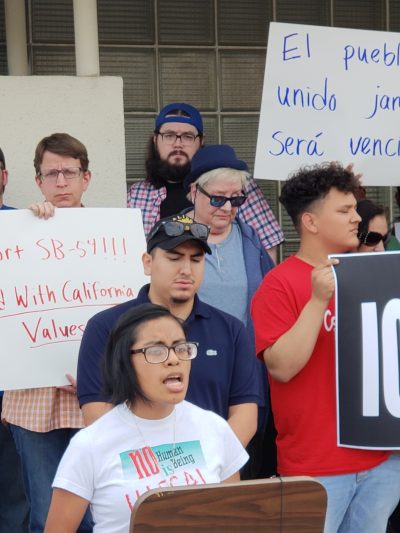 Residents rally outside the Porterville City Hall