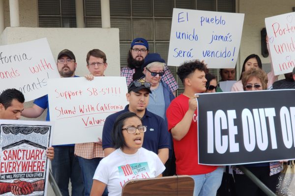 Residents rally outside the Porterville City Hall