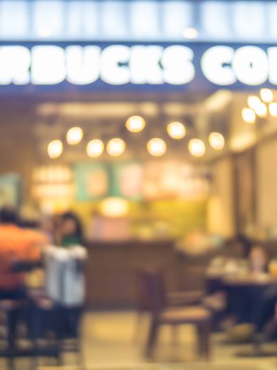 fuzzy picture of a Starbucks