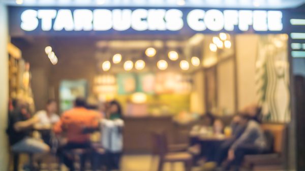 fuzzy picture of a Starbucks