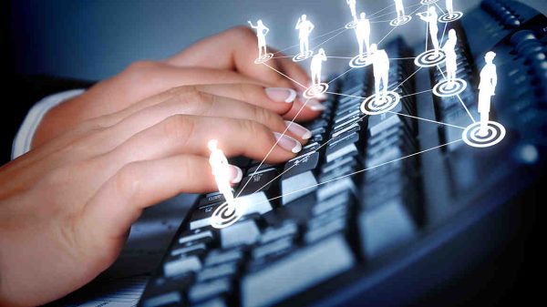 stock photo of a person using a computer keyboard