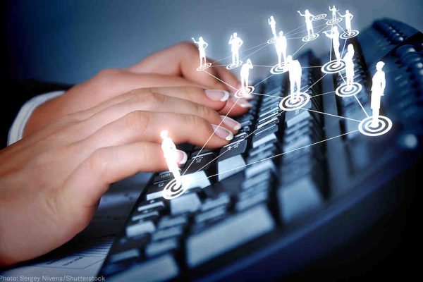 stock photo of a person using a computer keyboard