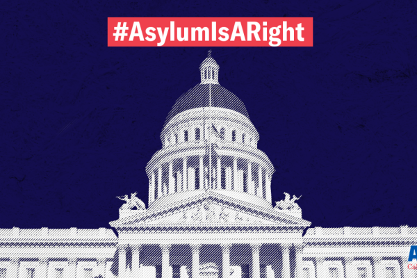 Capitol with #AsylumIsARight hashtag