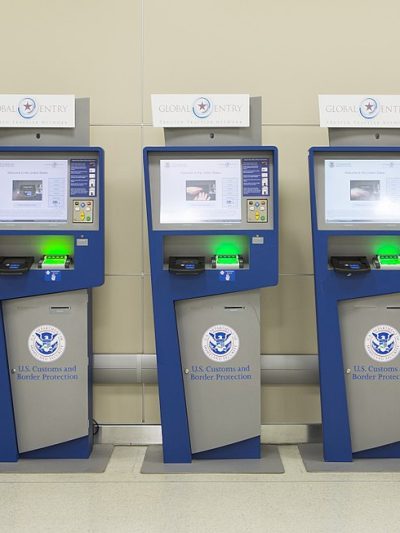 Global entry kiosks at airport