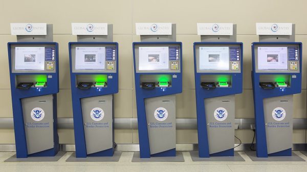 Global entry kiosks at airport