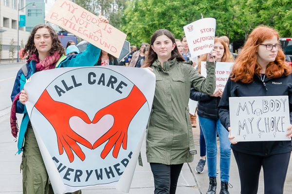 Students marching
