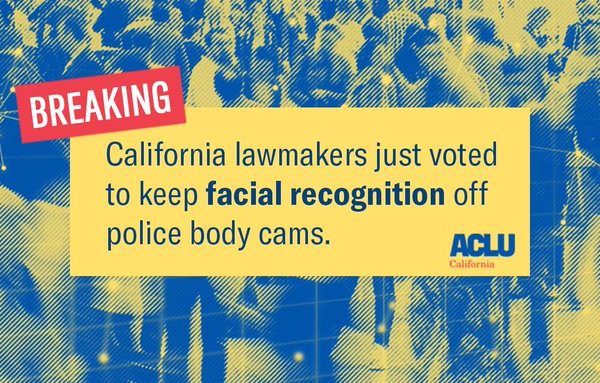 Victory, facial recognition is off body cameras