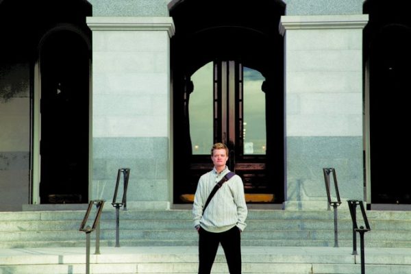 Evan Minton on stairs