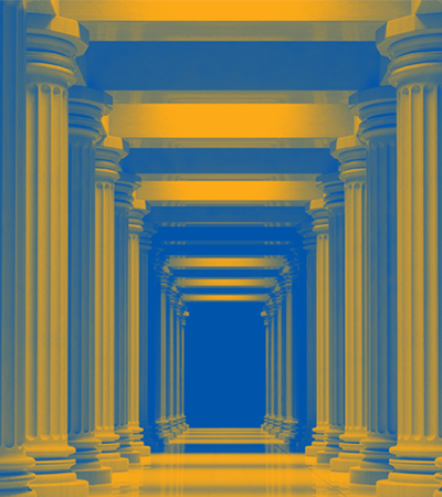 government building hallway graphic