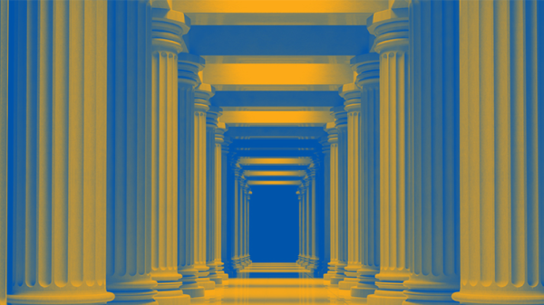 government building hallway graphic