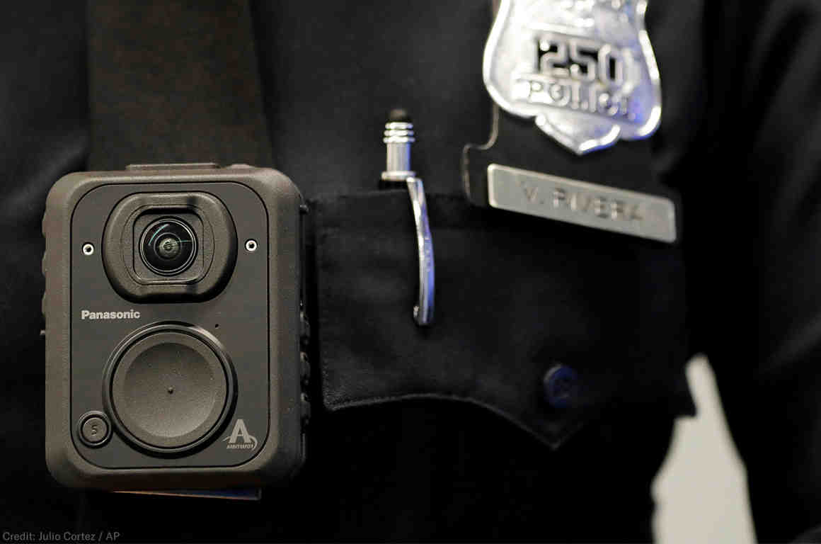 police body camera on police officer