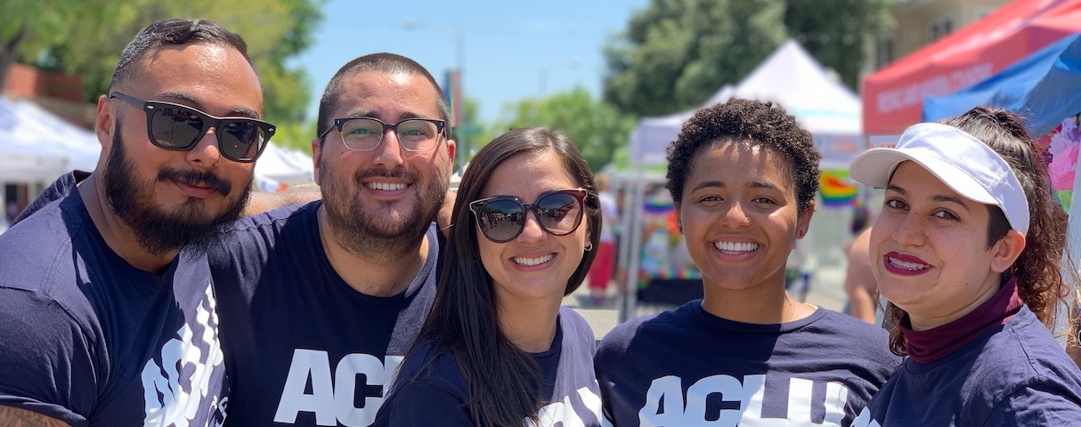 Four people from ACLU's organizing department outside posing