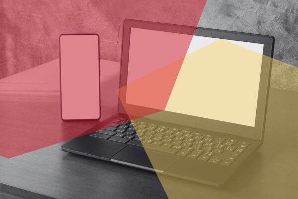 cell phone and laptop
