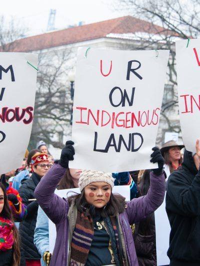Sign reading "You are on Indigenous land"