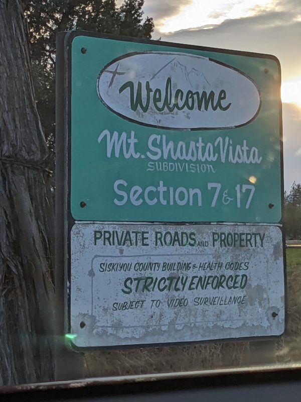 Shasta Vista Sign