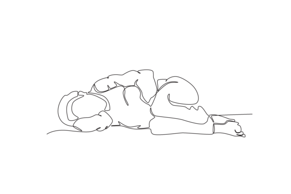 line drawing of a person laying down
