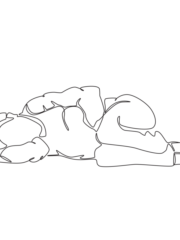 line drawing of a person laying down