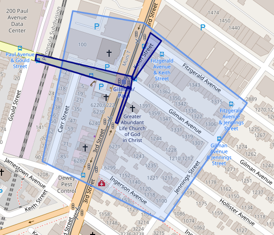 Figure 1. Geofence warrant issued in San Francisco's Bret Harte neighborhood