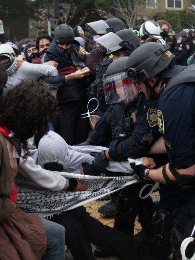 Police rush protesters