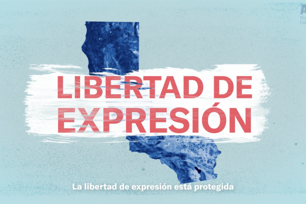 California with "libertad de expresion" over the top