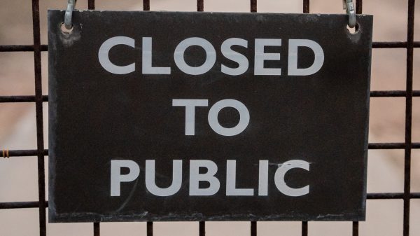 sign saying "closed to public"